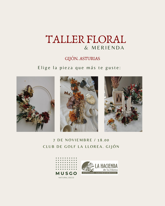 Taller Floral GIJÓN & Merienda. Corona, Camino o Adviento