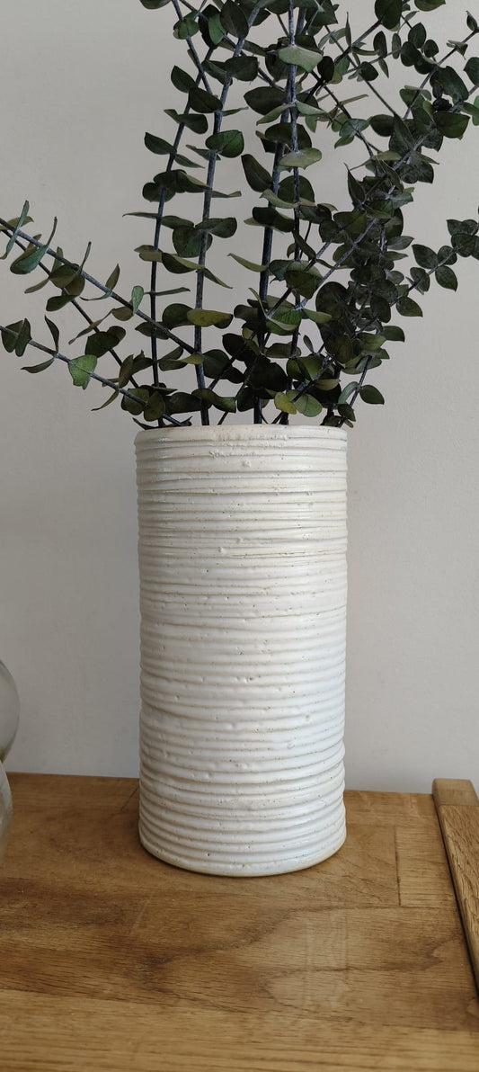 Striped ceramic vase