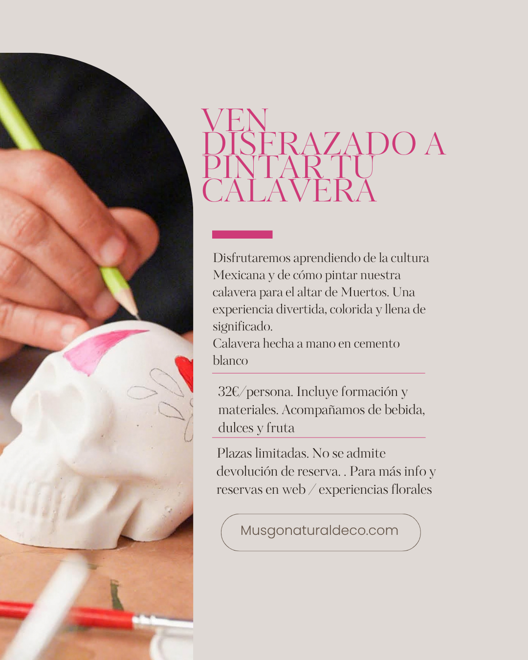 Taller Para Niños. Decoración de Calavera. 30 Octubre