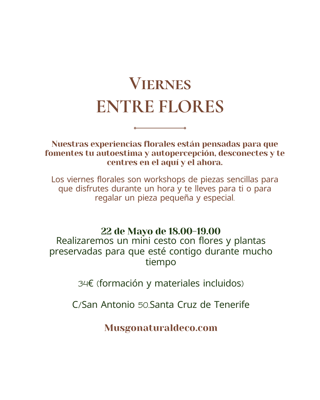 Viernes Floral. Mini Cesto de Flores preservadas   22 Mayo 2026