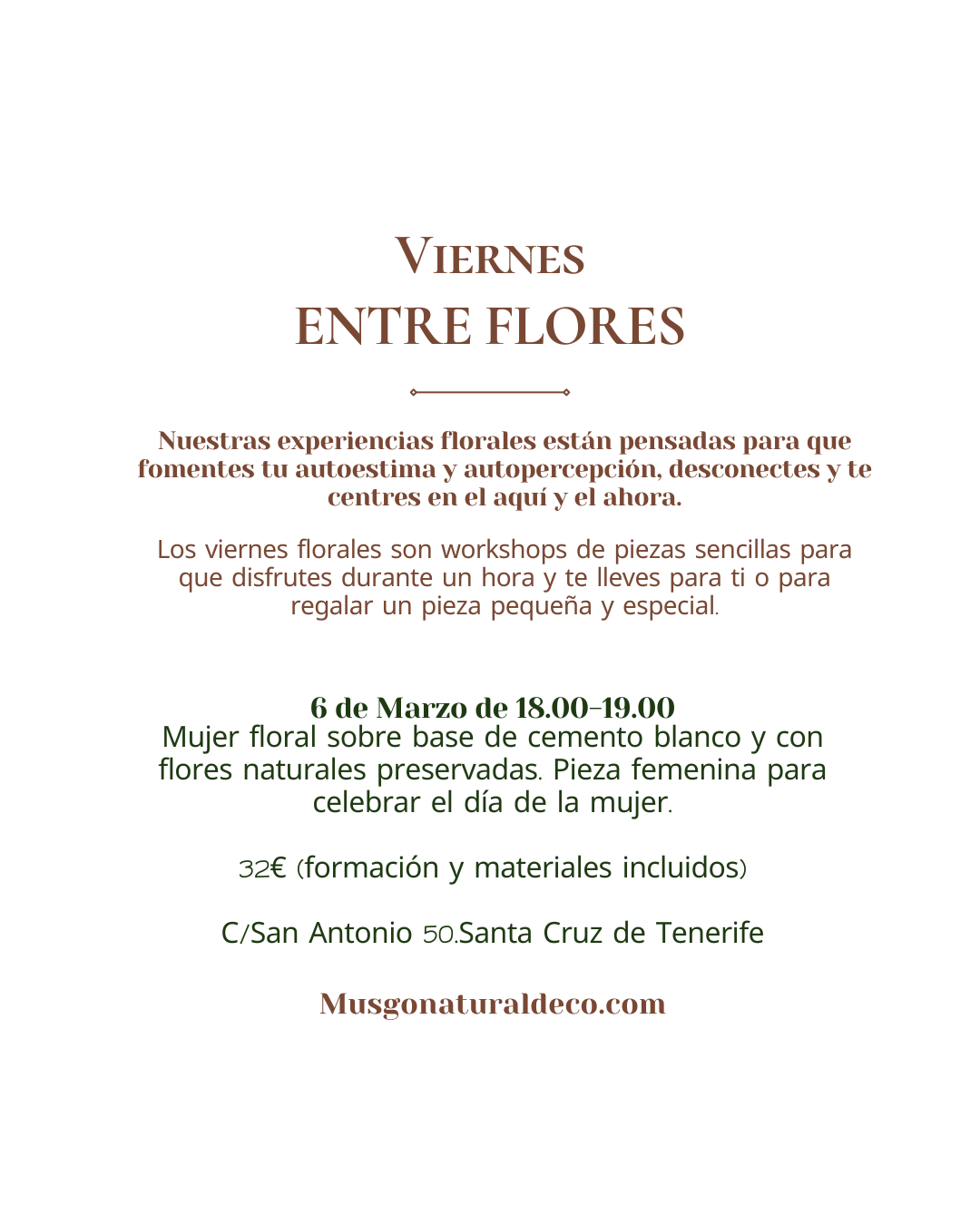 Viernes Floral. MUJER de Flores preservadas   6 MARZO